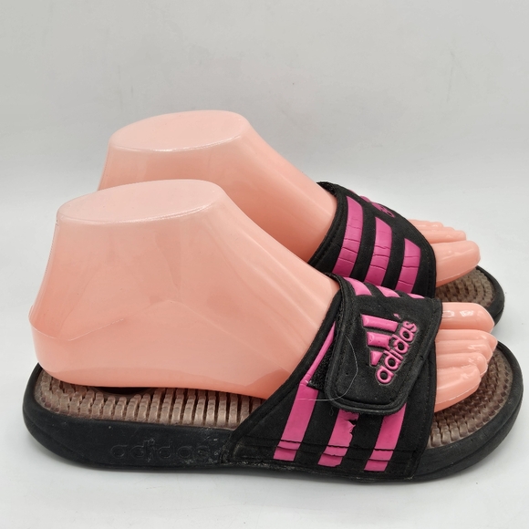 Adidas adissage hot pink and black slipon slide sandals size 4 - Picture 8 of 15